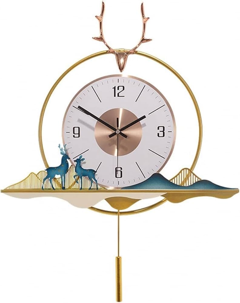 Modern Imported Metal Deer Clock