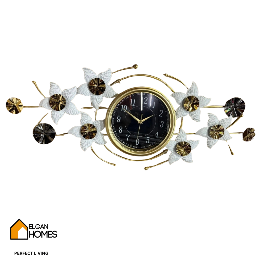 Luxury Metal Wall Décor with Built-in Clock