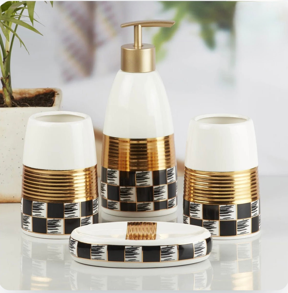 4 pieces Premium Ceramic Bathset