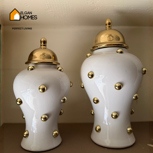 Imported Ginger Golden Ceramic Candy Jar