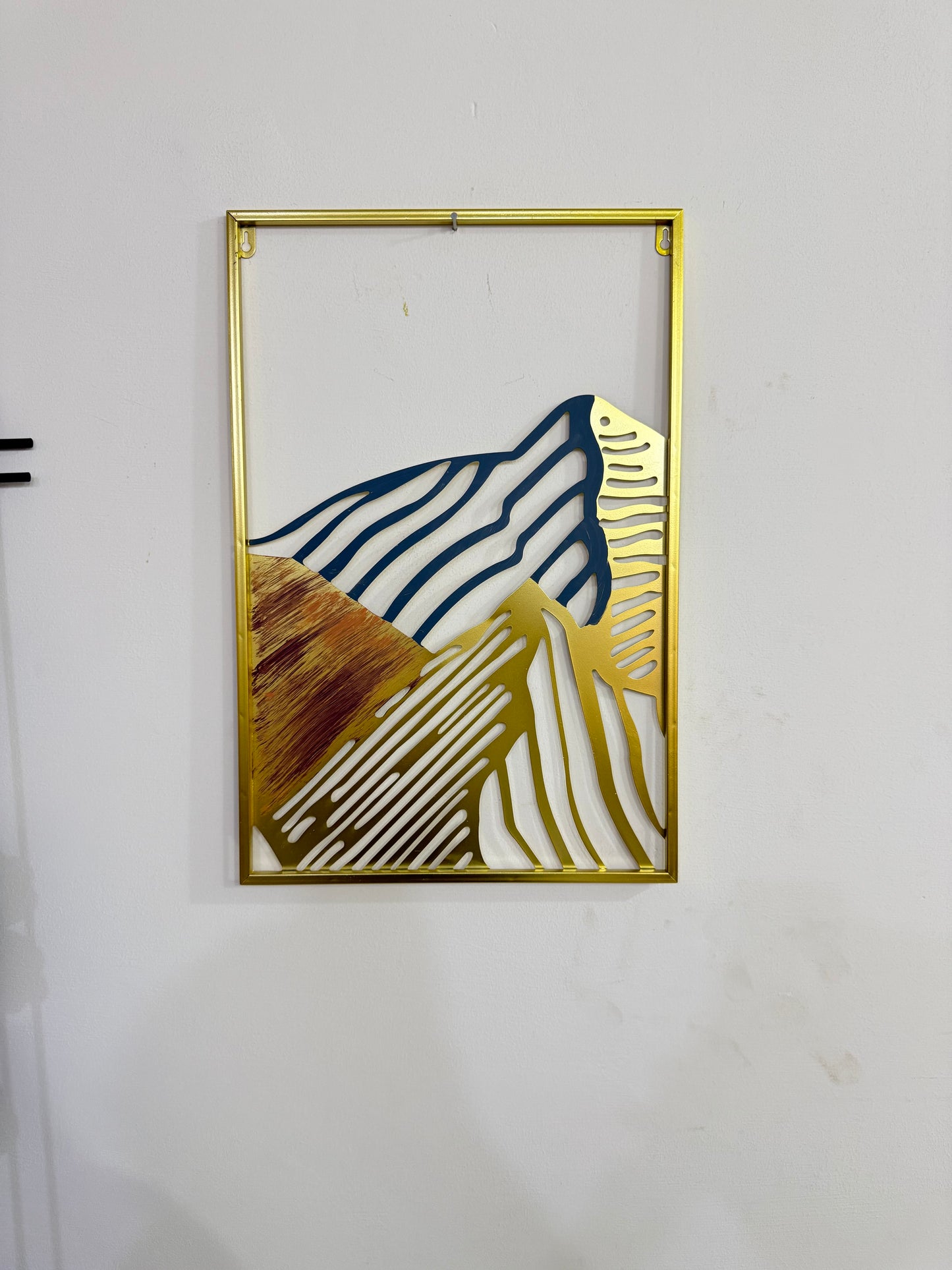 Golden Frame Abstract Mountain Wall Art
