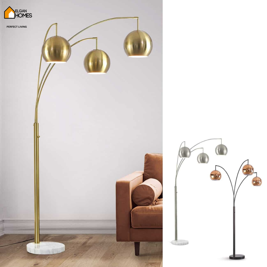 3 Dome Arch Golden Lamp with Marble base