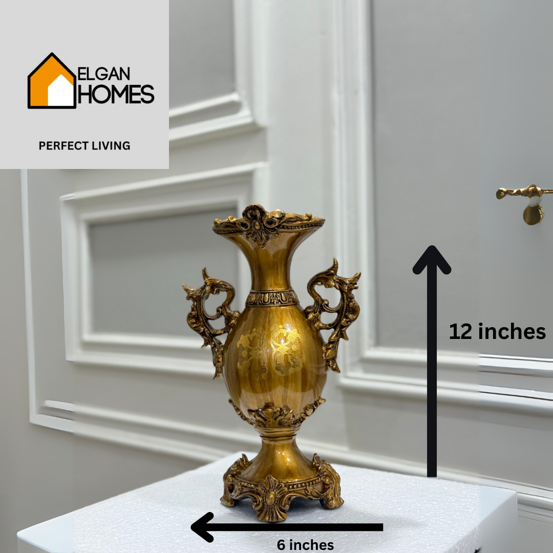 Golden Ceramic Antique Vase