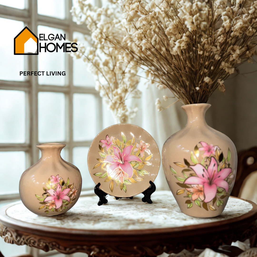 3 pieces ceramic decoration set