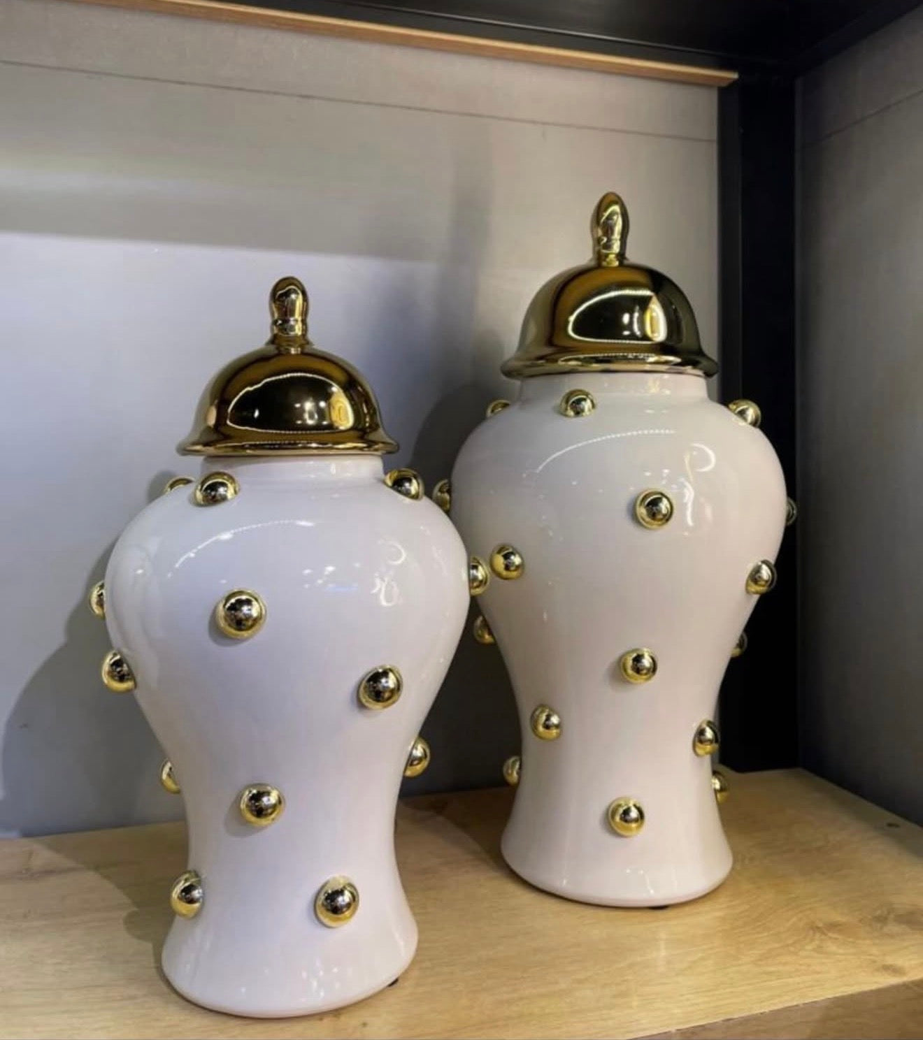 Imported Ginger Golden Ceramic Candy Jar