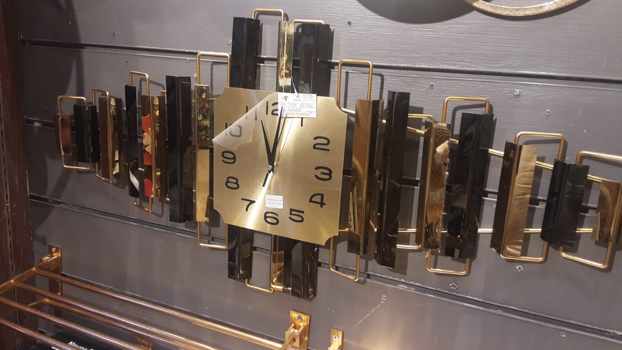 Luxury Imported Large Golden Black Wall Clock