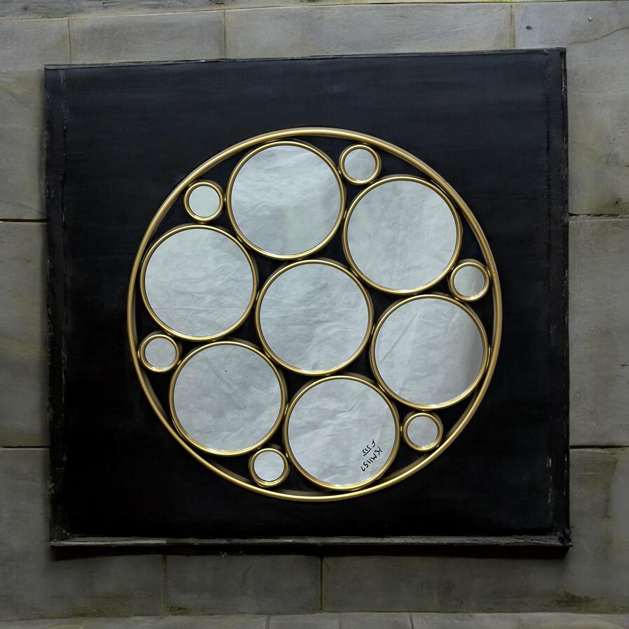 Round Large Golden Motif Mirror – Imported