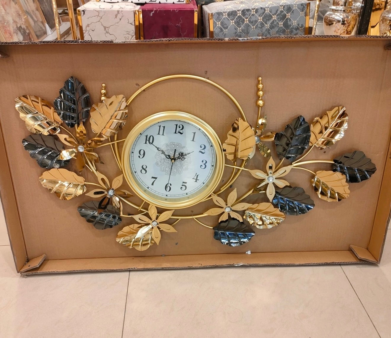 Premium Imported Gold and Black Floral Decor