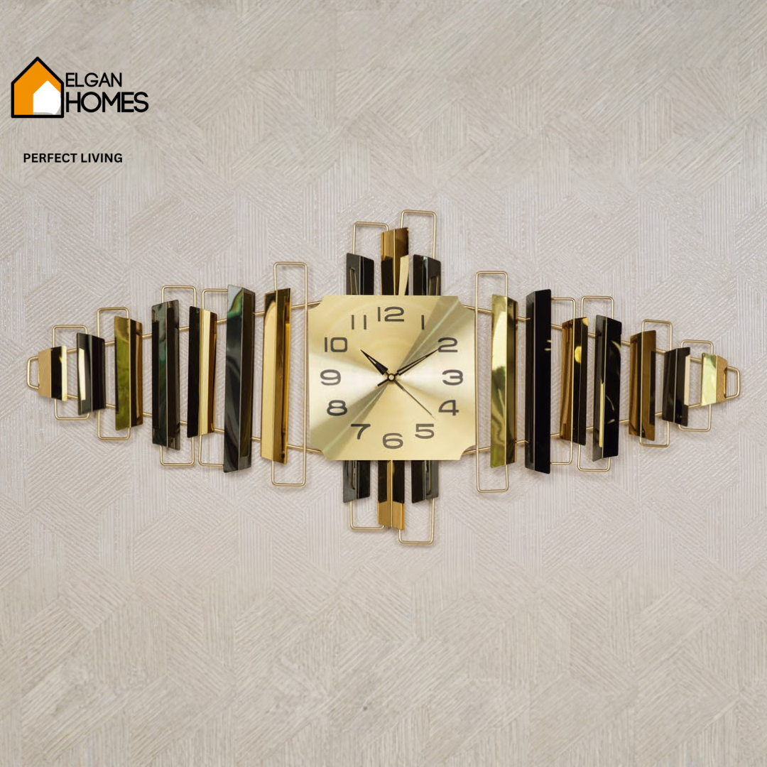 Luxury Imported Large Golden Black Wall Clock