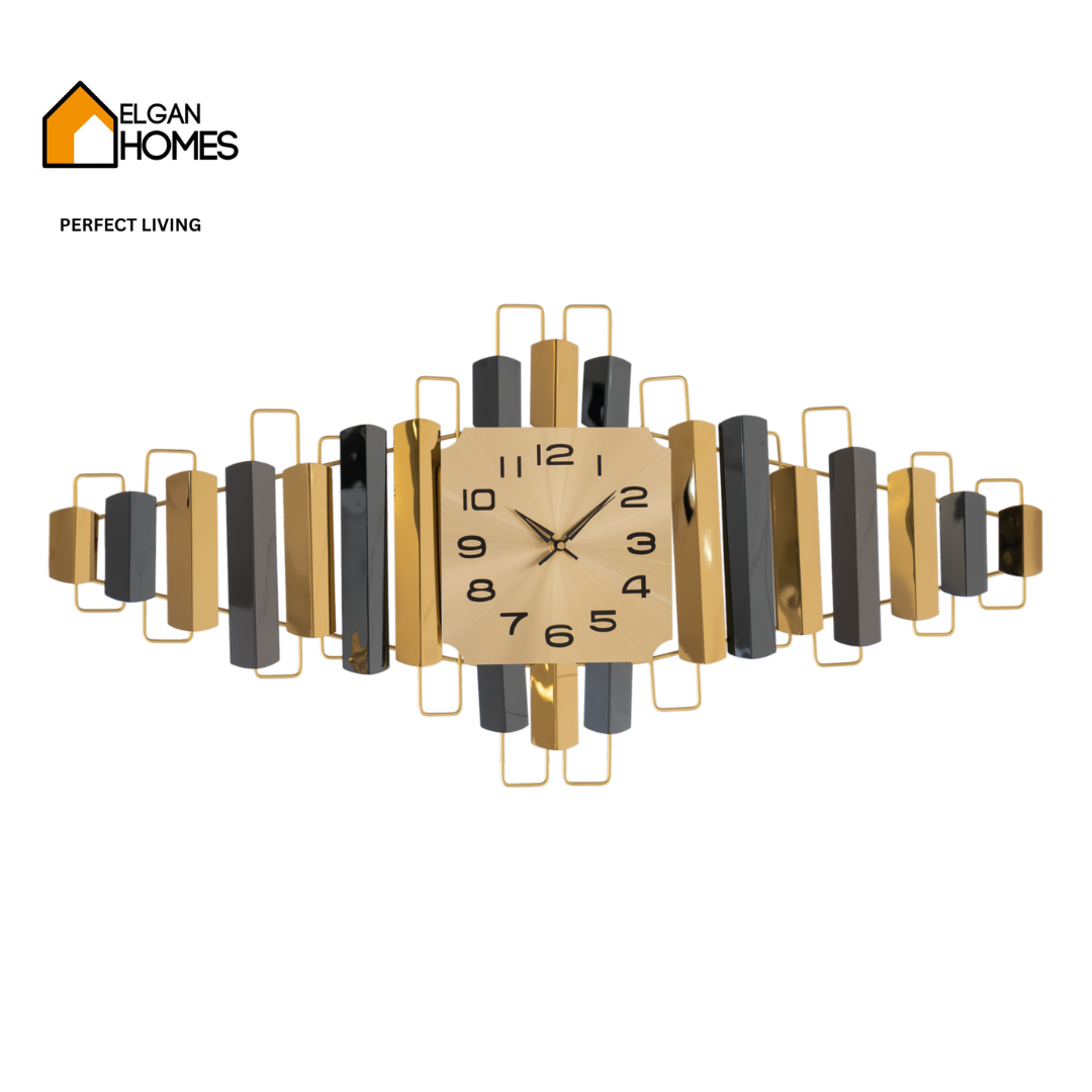 Luxury Imported Large Golden Black Wall Clock