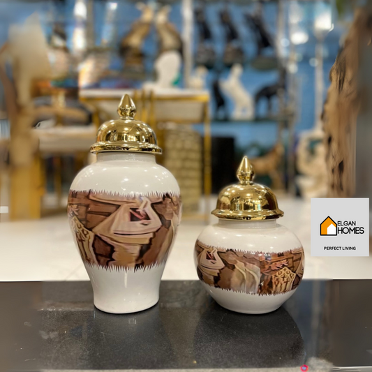 2 Ceramic Candy jars Premium Decor