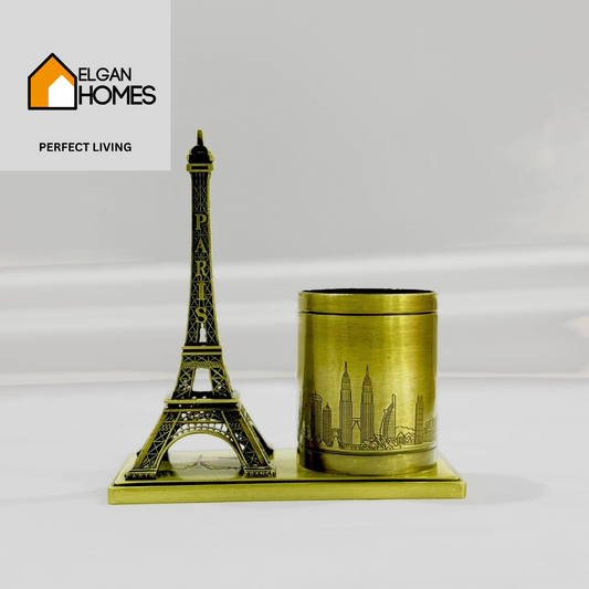 Premium Golden Eiffel Tower Pen Holder