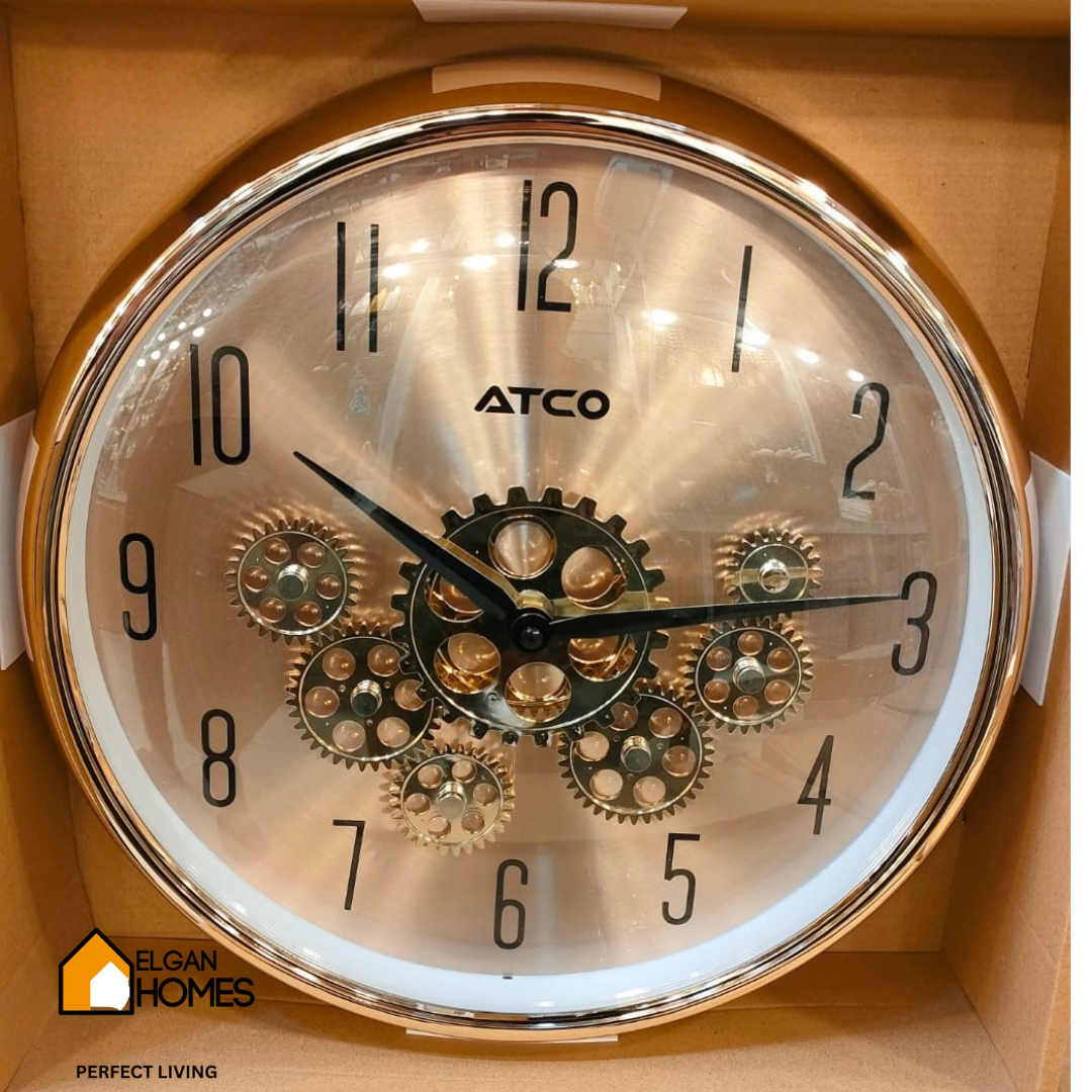 Golden Accent Premium Moving Gear Wall Clock