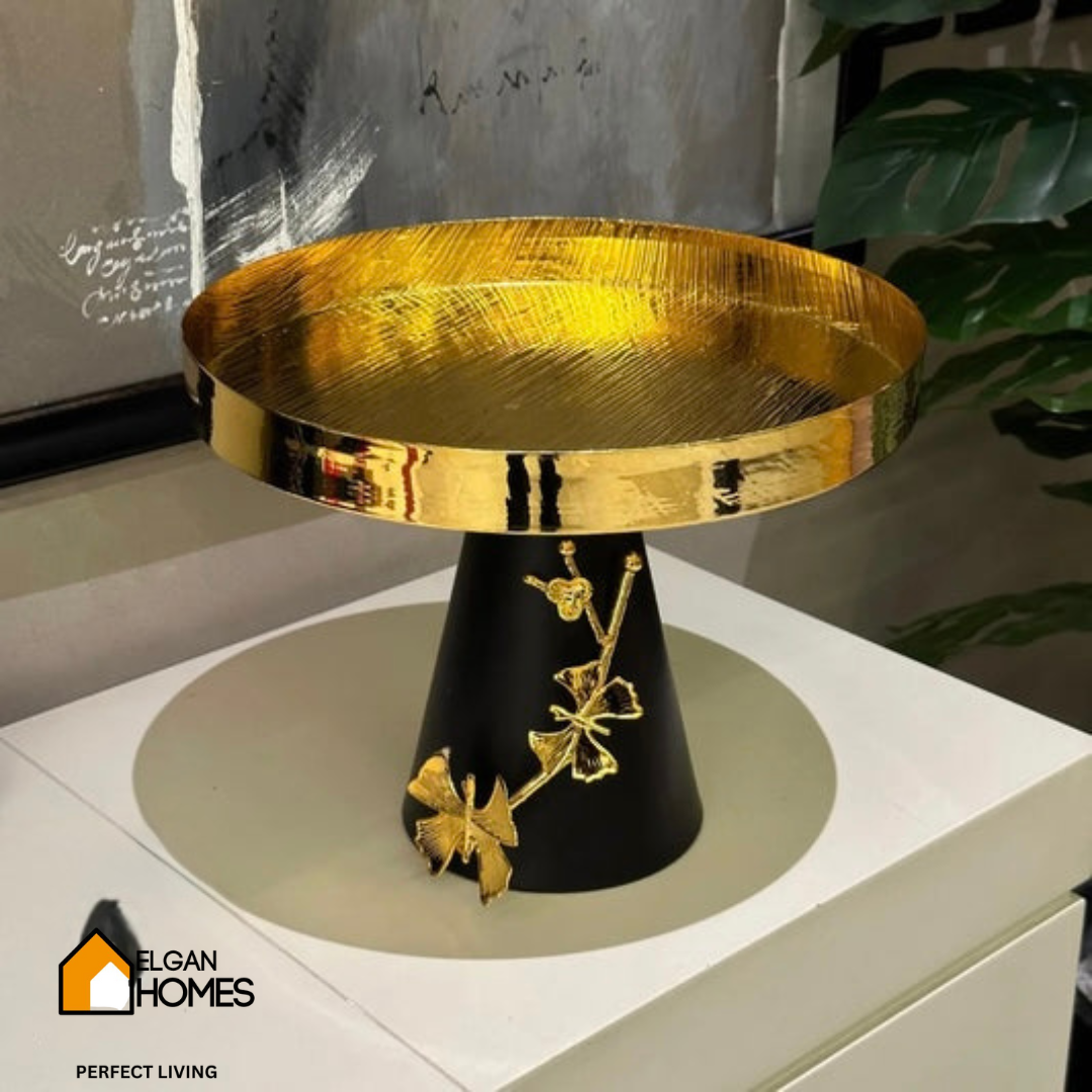 Luxury Black & Gold Floral Decorative Stand Large size
