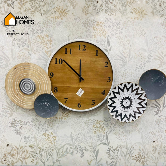 Metal and Wooden Large wall clock