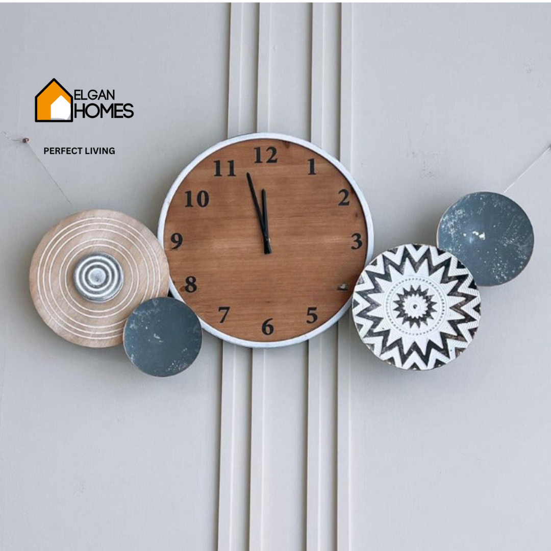 Metal and Wooden Large wall clock