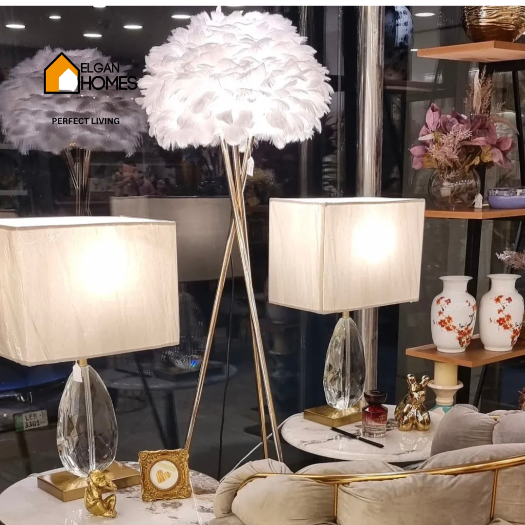 Premium Feather tripod lamp