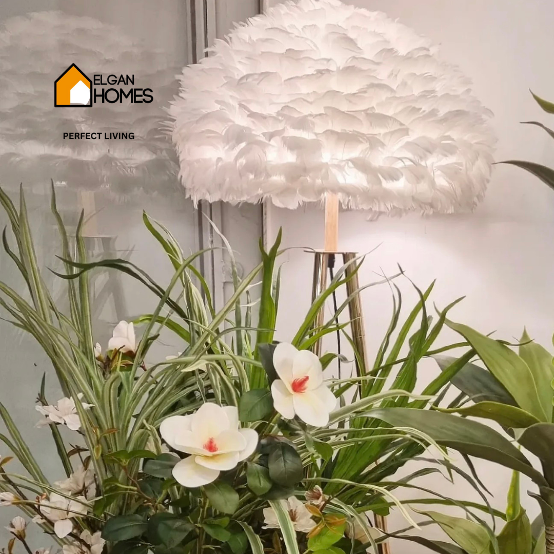 Premium Feather tripod lamp