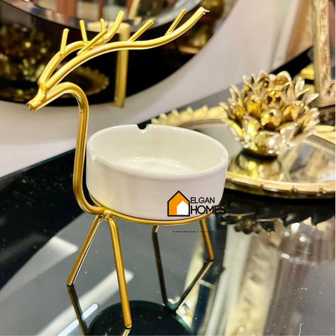 Golden and ceramic Ash Tray