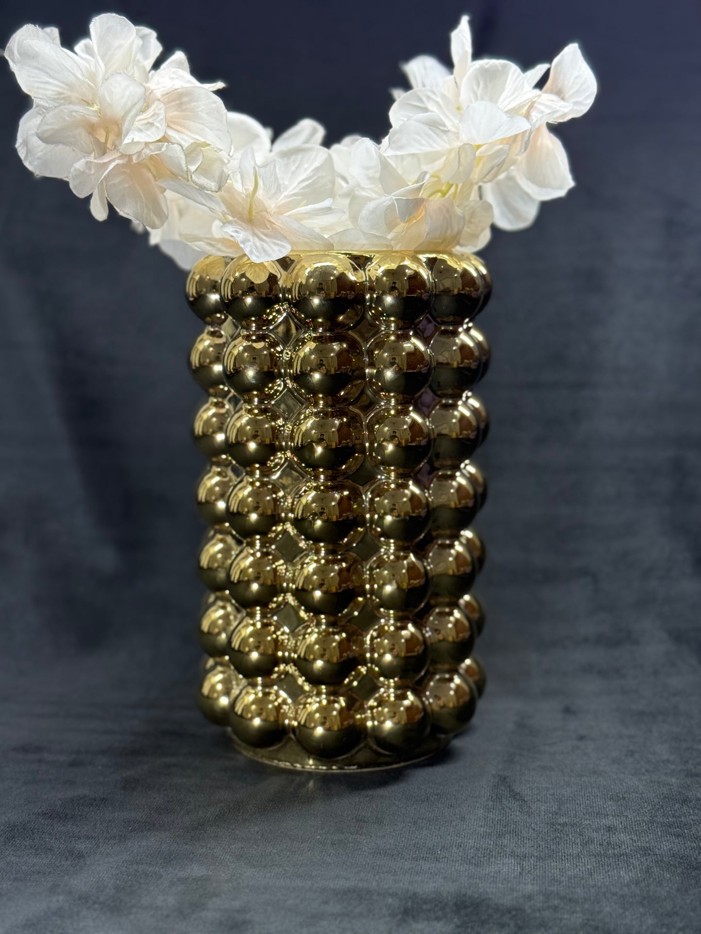 Golden ceramic bubble vase