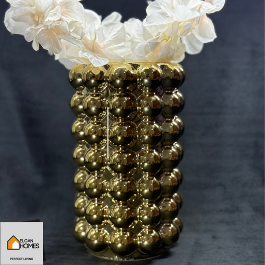 Golden ceramic bubble vase