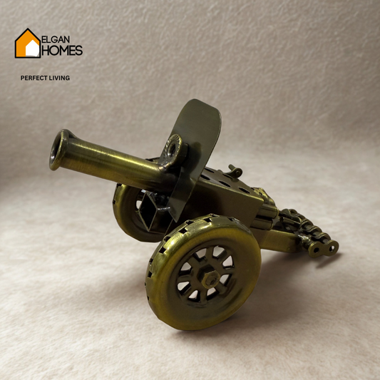 Metal Cannon Decor – Army Green Single Barrel hand made