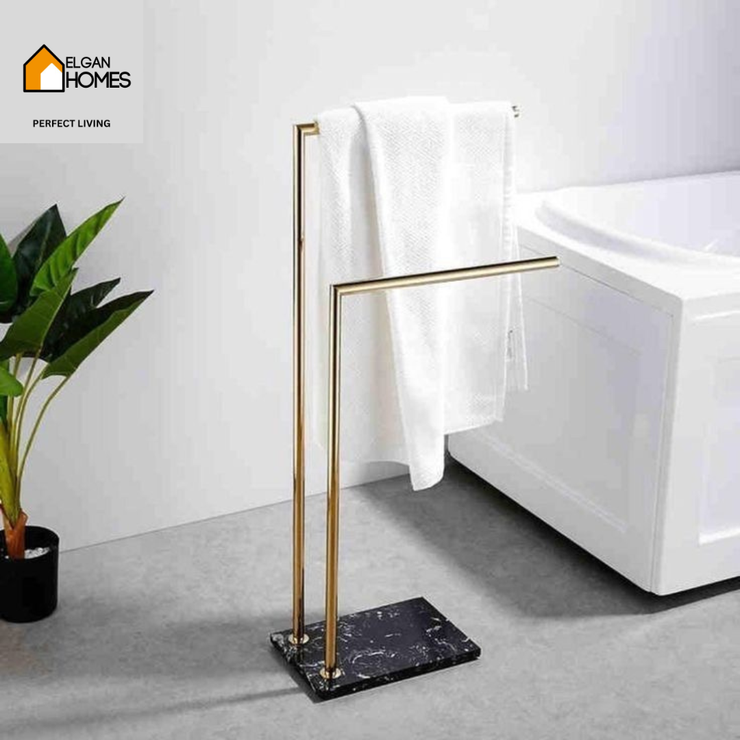 Bathroom Stainless Steel Towel Stand – Sheet Base Design or marble base