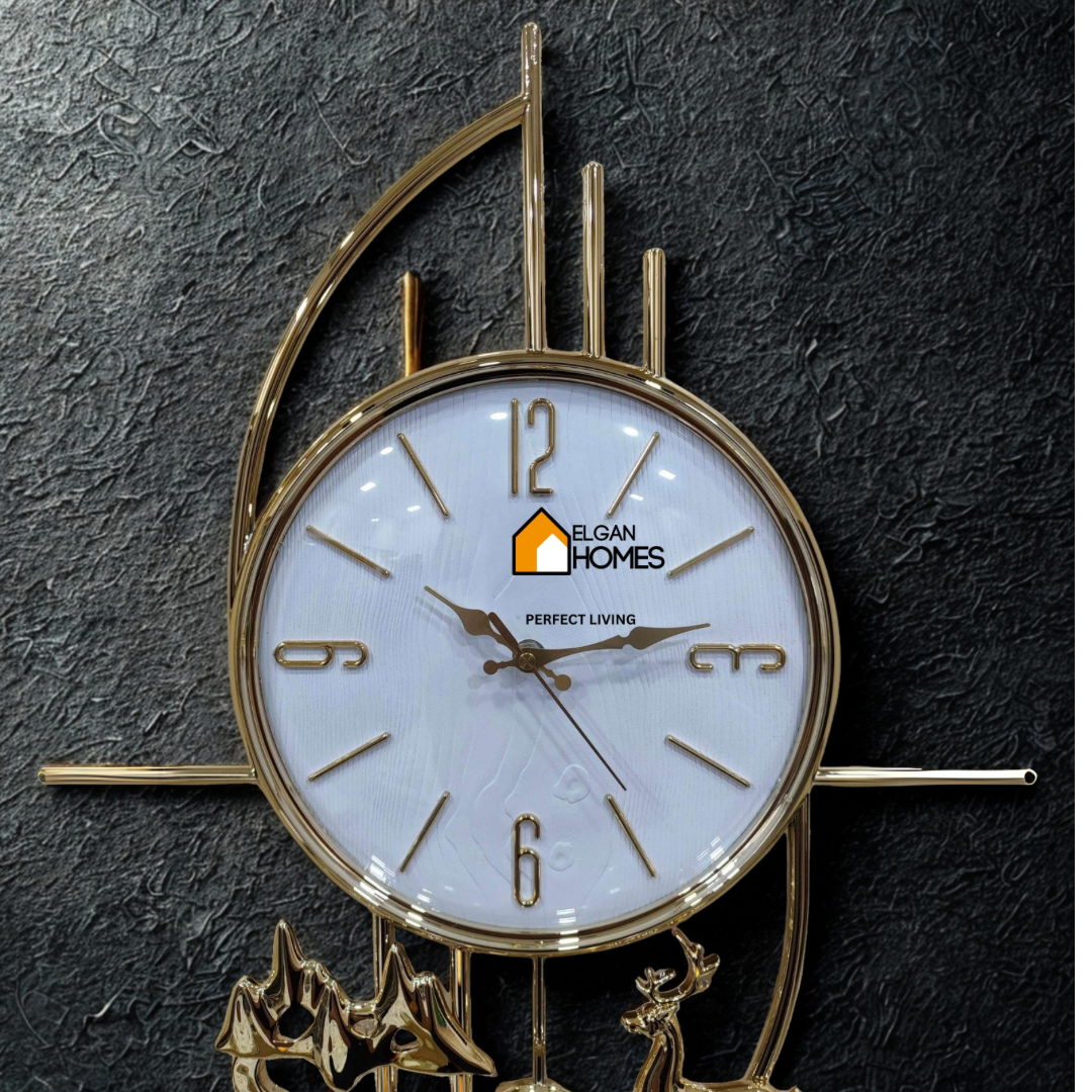 Premium Golden Acrylic Wall Clock – Modern Luxury for Timeless Spaces